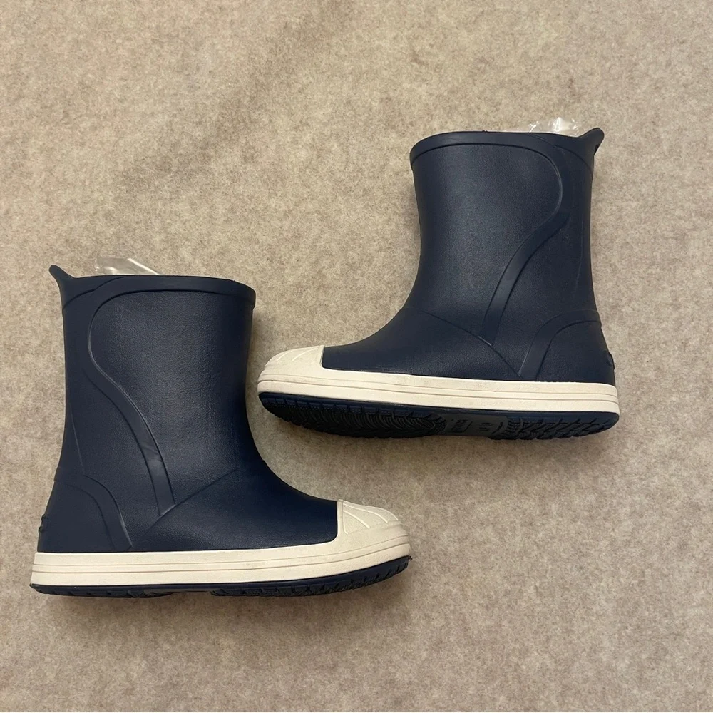 CROCS Navy Blue Toddle Little Boy Rubber Rain Boots Size 13